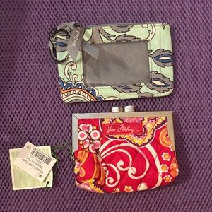 Vera Bradley Red and Mint Coin Purse Set
